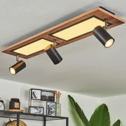 Luminaires Scandinaves-hofstein Plafonnier Sequeira Brun, Chrome, Noir, Blanc, 3 lumières