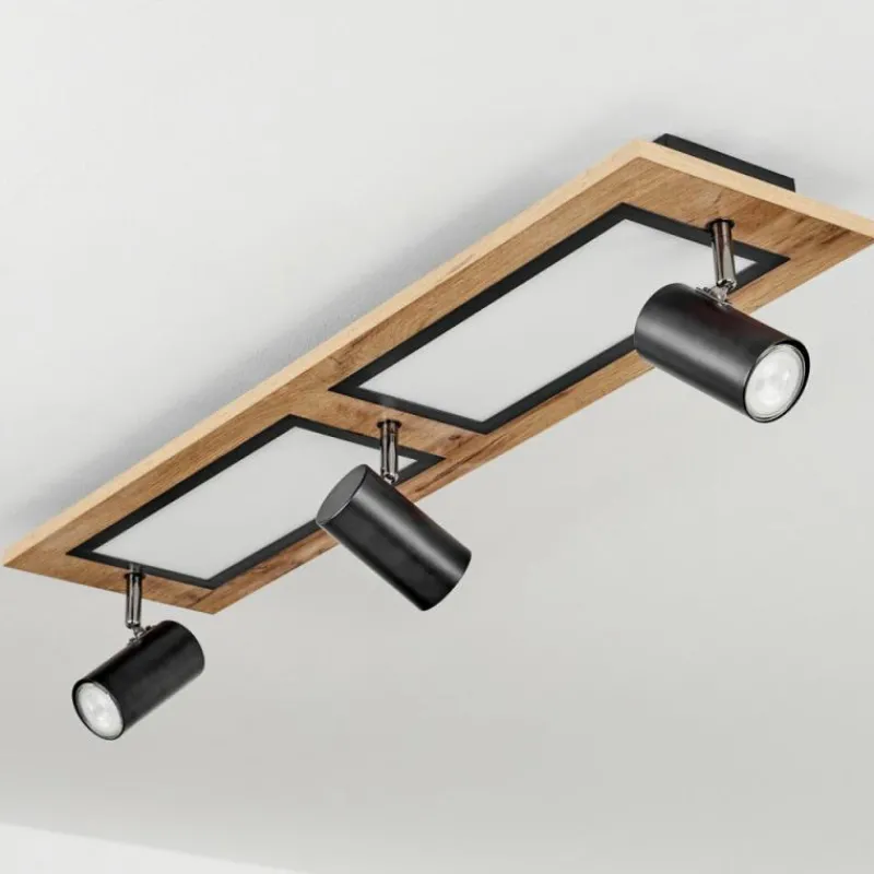 Luminaires Scandinaves-hofstein Plafonnier Sequeira Brun, Chrome, Noir, Blanc, 3 lumières