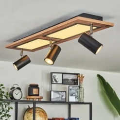 Luminaires Scandinaves-hofstein Plafonnier Sequeira Brun, Chrome, Noir, Blanc, 3 lumières