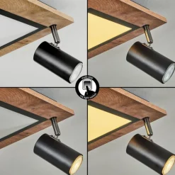 Luminaires Scandinaves-hofstein Plafonnier Sequeira Brun, Chrome, Noir, Blanc, 4 lumières