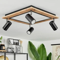 Luminaires Scandinaves-hofstein Plafonnier Sequeira Brun, Chrome, Noir, Blanc, 4 lumières