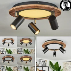 Luminaires Scandinaves-hofstein Plafonnier Sequeira Brun, Chrome, Noir, Blanc, 3 lumières