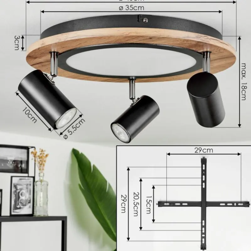 Luminaires Scandinaves-hofstein Plafonnier Sequeira Brun, Chrome, Noir, Blanc, 3 lumières