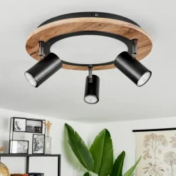 Luminaires Scandinaves-hofstein Plafonnier Sequeira Brun, Chrome, Noir, Blanc, 3 lumières