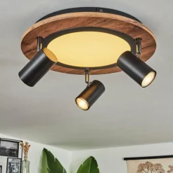 Luminaires Scandinaves-hofstein Plafonnier Sequeira Brun, Chrome, Noir, Blanc, 3 lumières