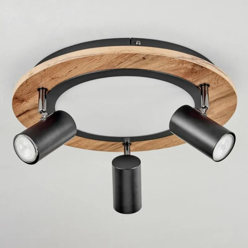 Luminaires Scandinaves-hofstein Plafonnier Sequeira Brun, Chrome, Noir, Blanc, 3 lumières