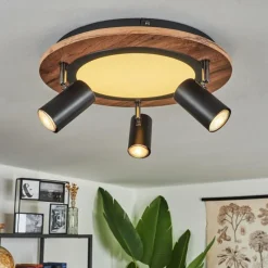 Luminaires Scandinaves-hofstein Plafonnier Sequeira Brun, Chrome, Noir, Blanc, 3 lumières