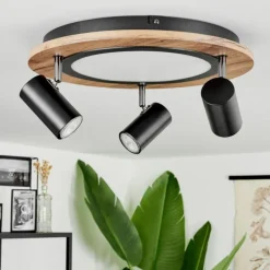 Luminaires Scandinaves-hofstein Plafonnier Sequeira Brun, Chrome, Noir, Blanc, 3 lumières