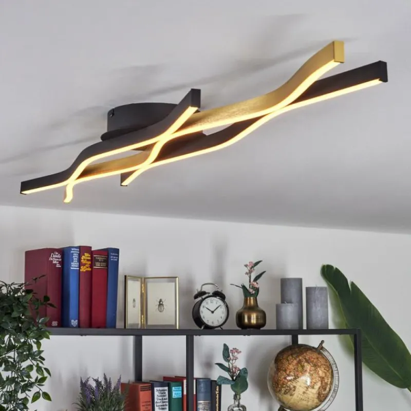 Lampes Dorées-hofstein Plafonnier Serlande LED Or, Noir, 1 lumière