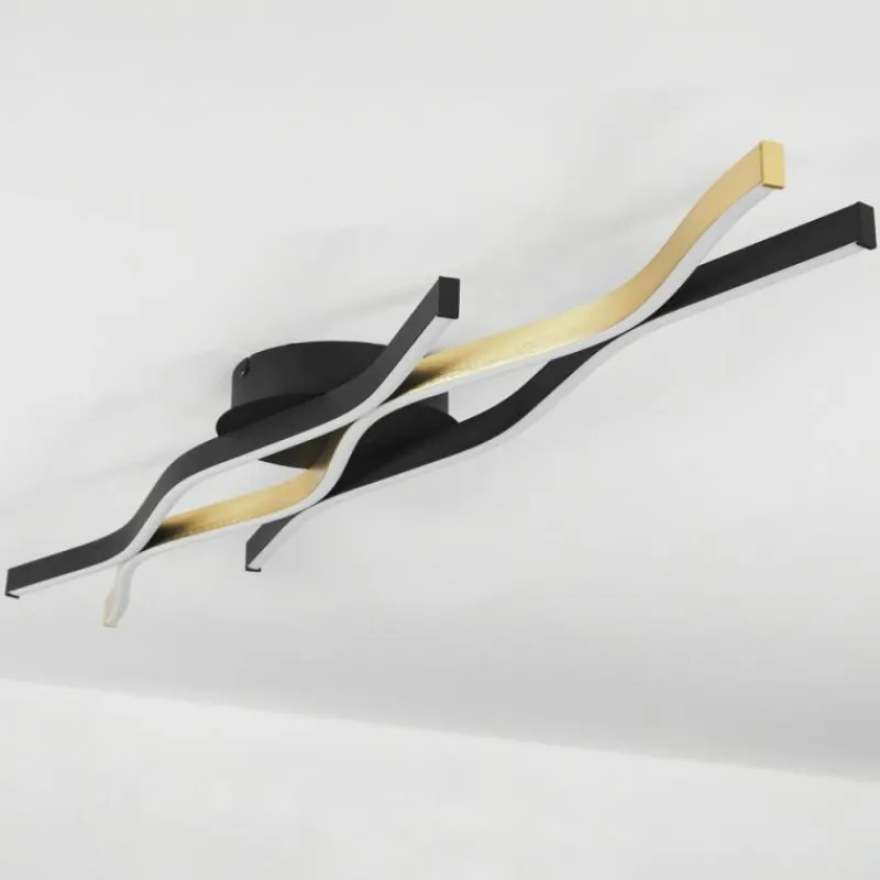 Lampes Dorées-hofstein Plafonnier Serlande LED Or, Noir, 1 lumière