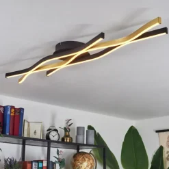 Lampes Dorées-hofstein Plafonnier Serlande LED Or, Noir, 1 lumière