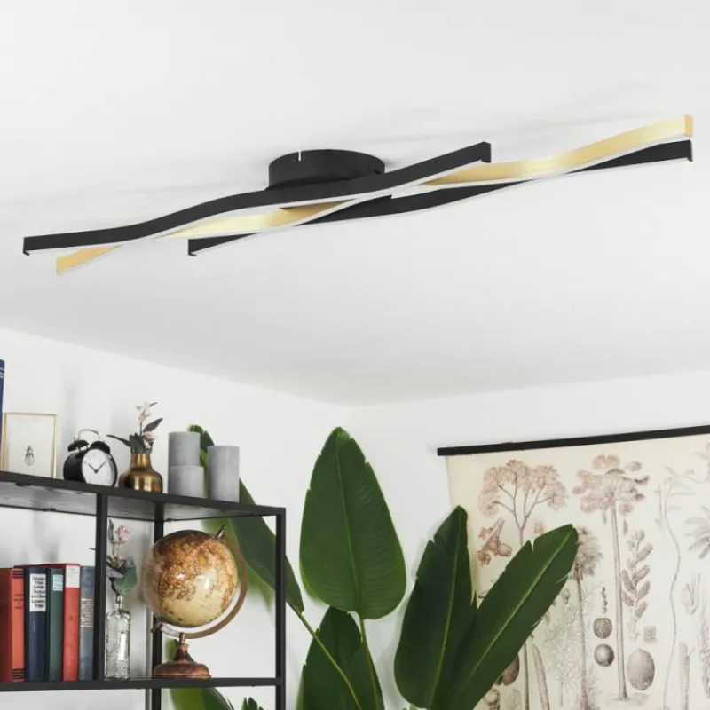 Lampes Dorées-hofstein Plafonnier Serlande LED Or, Noir, 1 lumière