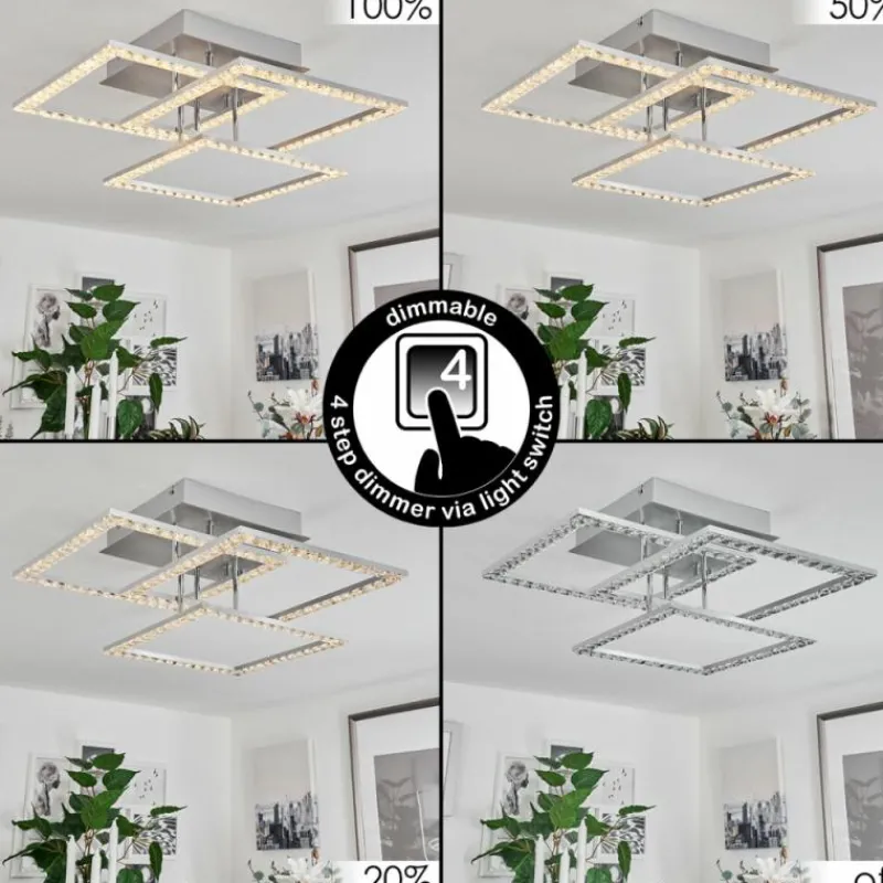 hofstein Plafonnier Serranos LED Aluminium, 1 lumière