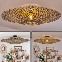 Style Boho-Chic-hofstein Plafonnier Shelbourne Noir, 1 lumière