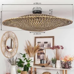 Style Boho-Chic-hofstein Plafonnier Shelbourne Noir, 1 lumière