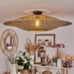 Style Boho-Chic-hofstein Plafonnier Shelbourne Noir, 1 lumière