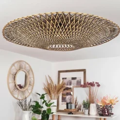 Style Boho-Chic-hofstein Plafonnier Shelbourne Noir, 1 lumière