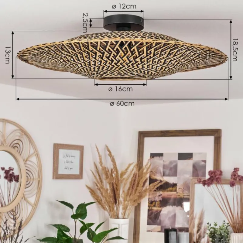 Style Boho-Chic-hofstein Plafonnier Shelbourne Noir, 1 lumière