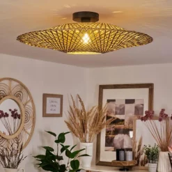 Style Boho-Chic-hofstein Plafonnier Shelbourne Noir, 1 lumière