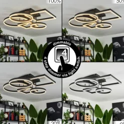 hofstein Plafonnier Sistelo LED Noir, 1 lumière