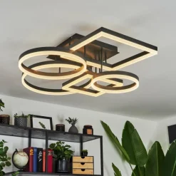 hofstein Plafonnier Sistelo LED Noir, 1 lumière