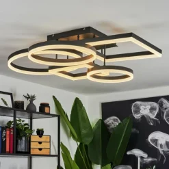 hofstein Plafonnier Sistelo LED Noir, 1 lumière