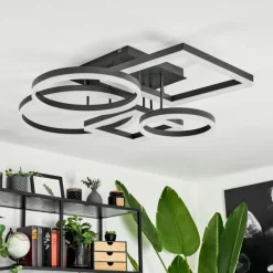 hofstein Plafonnier Sistelo LED Noir, 1 lumière