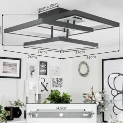 hofstein Plafonnier Solaro LED Gris, 1 lumière