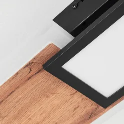 hofstein Plafonnier Sourbarie LED Brun, Couleur bois, Noir, 1 lumière