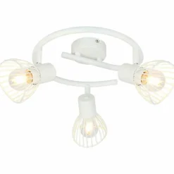 Luminaires Rustiques-Luminaires Brilliant Plafonnier à spots Brilliant Elhi Blanc, 3 lumières