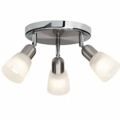 Luminaires Brilliant Plafonnier à spots rond Brilliant Bethany LED Chrome, 3 lumières