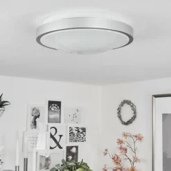 hofstein Plafonnier Subles LED Argenté, Blanc, 1 lumière, Détecteur de mouvement