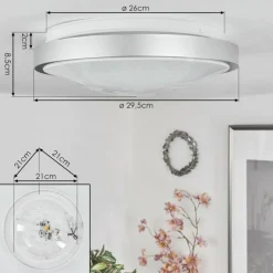 hofstein Plafonnier Subles LED Argenté, Blanc, 1 lumière, Détecteur de mouvement