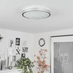 hofstein Plafonnier Subles LED Argenté, Blanc, 1 lumière, Détecteur de mouvement