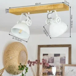 Luminaires Scandinaves-hofstein Plafonnier Svanfolk Écru, Blanc, 2 lumières