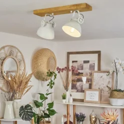 Luminaires Scandinaves-hofstein Plafonnier Svanfolk Écru, Blanc, 2 lumières