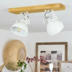 Luminaires Scandinaves-hofstein Plafonnier Svanfolk Écru, Blanc, 2 lumières