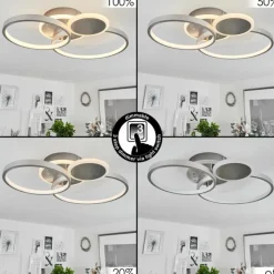 hofstein Plafonnier Tagsdorff LED Chrome, Nickel mat, 1 lumière