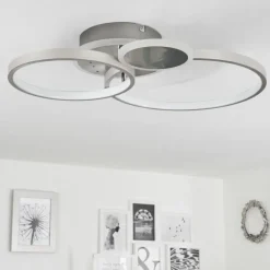 hofstein Plafonnier Tagsdorff LED Chrome, Nickel mat, 1 lumière