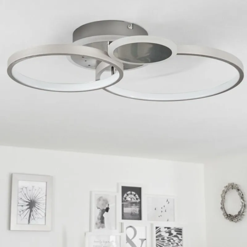 hofstein Plafonnier Tagsdorff LED Chrome, Nickel mat, 1 lumière