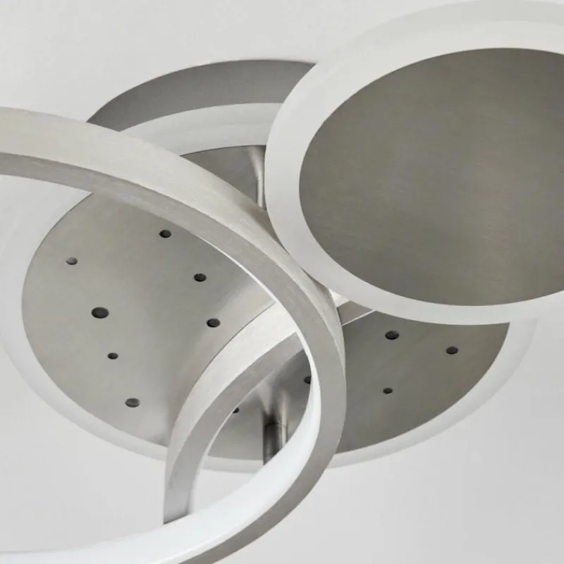 hofstein Plafonnier Tagsdorff LED Chrome, Nickel mat, 1 lumière