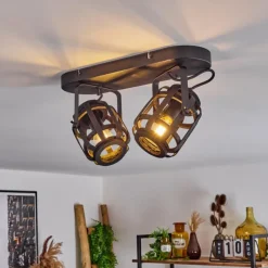 Luminaires Scandinaves-hofstein Plafonnier Teheran Noir, 2 lumières