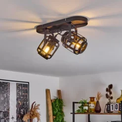 Luminaires Scandinaves-hofstein Plafonnier Teheran Noir, 2 lumières