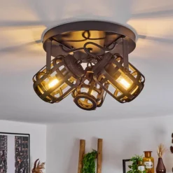 Luminaires Scandinaves-hofstein Plafonnier Teheran Noir, 3 lumières