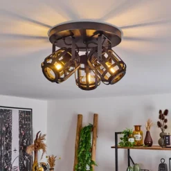 Luminaires Scandinaves-hofstein Plafonnier Teheran Noir, 3 lumières