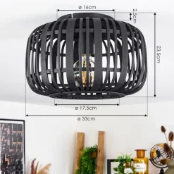 Luminaires Scandinaves-hofstein Plafonnier Teheran Noir, 1 lumière