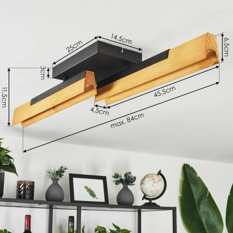 Luminaires Scandinaves-hofstein Plafonnier Teira LED Écru, Noir, 2 lumières