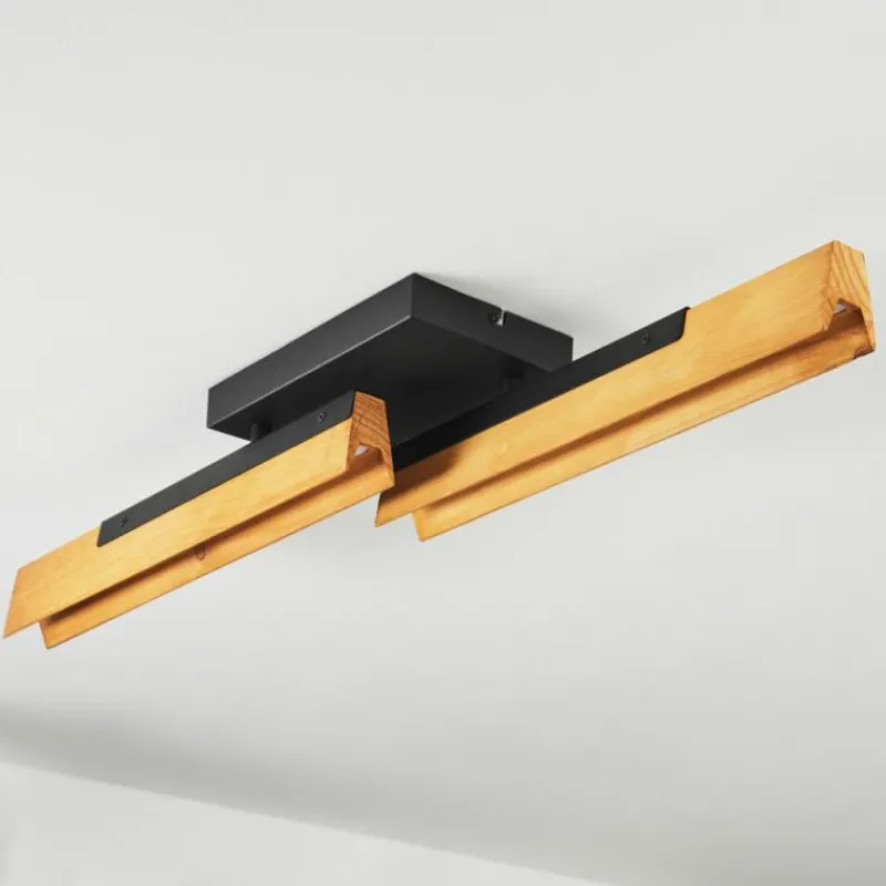 Luminaires Scandinaves-hofstein Plafonnier Teira LED Écru, Noir, 2 lumières