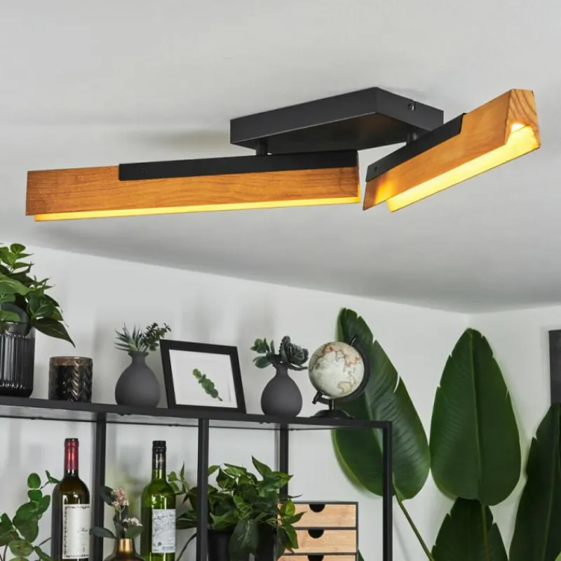 Luminaires Scandinaves-hofstein Plafonnier Teira LED Écru, Noir, 2 lumières
