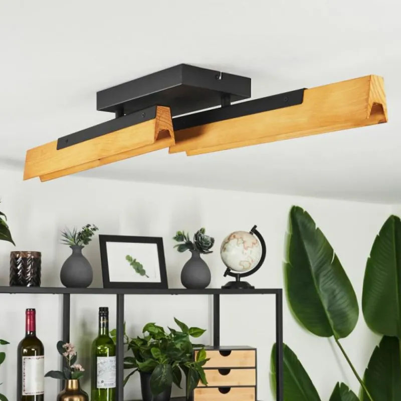Luminaires Scandinaves-hofstein Plafonnier Teira LED Écru, Noir, 2 lumières